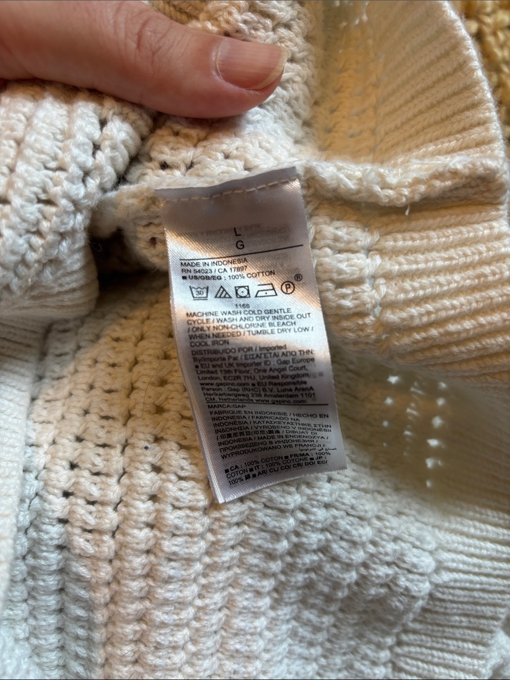 GAP Crochet Boatneck Crop Sweater - Picture 6 of 6